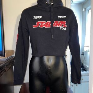 Justin Bieber Stadium Tour Purpose Tour H&M Divided Cropped Hoodie XS